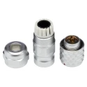 RS PRO Industrial Circular Connector 4 Contacts Cable Mount Plug Male 200V IP67 Chrome Plated Brass 124-6745