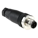 TE Connectivity Circular Connector Cable Mount Plug, Male, 4 Contacts, M12, 250V, 4A, IP67, T411 Series T4111001041-000