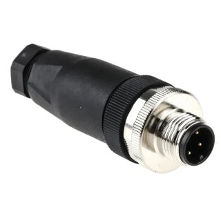 TE Connectivity Circular Connector Cable Mount Plug, Male, 4 Contacts, M12, 250V, 4A, IP67, T411 Series T4111001041-000
