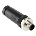 TE Connectivity Circular Connector, 4 Contacts, Cable Mount, M12 Size, Plug Male, IP67 Rating, Screw T4111002041-000