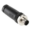 TE Connectivity Circular Connector, 4 Contacts, Cable Mount, M12 Size, Plug Male, IP67 Rating, Screw T4111002041-000
