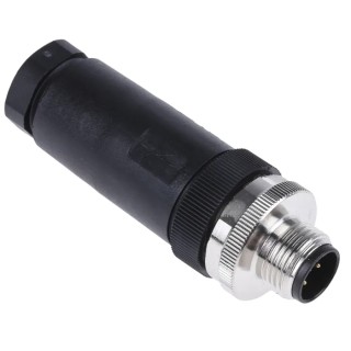 TE Connectivity Circular Connector 5 Contacts Cable M12 Plug Male IP67 Nylon Housing T4111002051-000