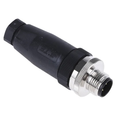TE Connectivity Circular Connector Cable Mount, 5 Contacts, M12 Plug Male, IP67, Screw Termination, 125V T4111001051-000
