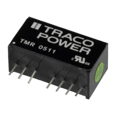 TRACOPOWER Regulated Isolated DC/DC Converter 5V DC 400mA, 9V DC Input, 4.5V Input, 1W Power PCB SIP Package TMR 0511