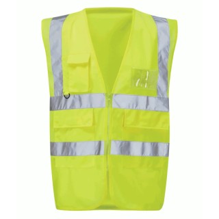 Orbit International Yellow Zipper Hi Vis Vest Polyester XL EN ISO 20471 MILANESE 124-8185