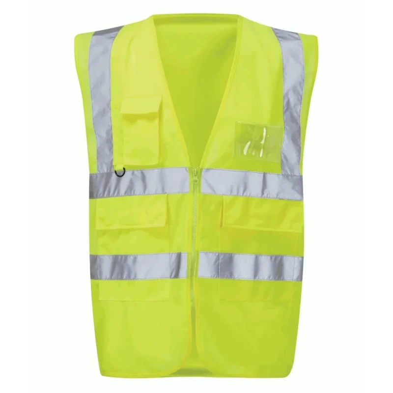 Orbit International Yellow Zipper Hi Vis Vest Polyester XL EN ISO 20471 MILANESE 124-8185