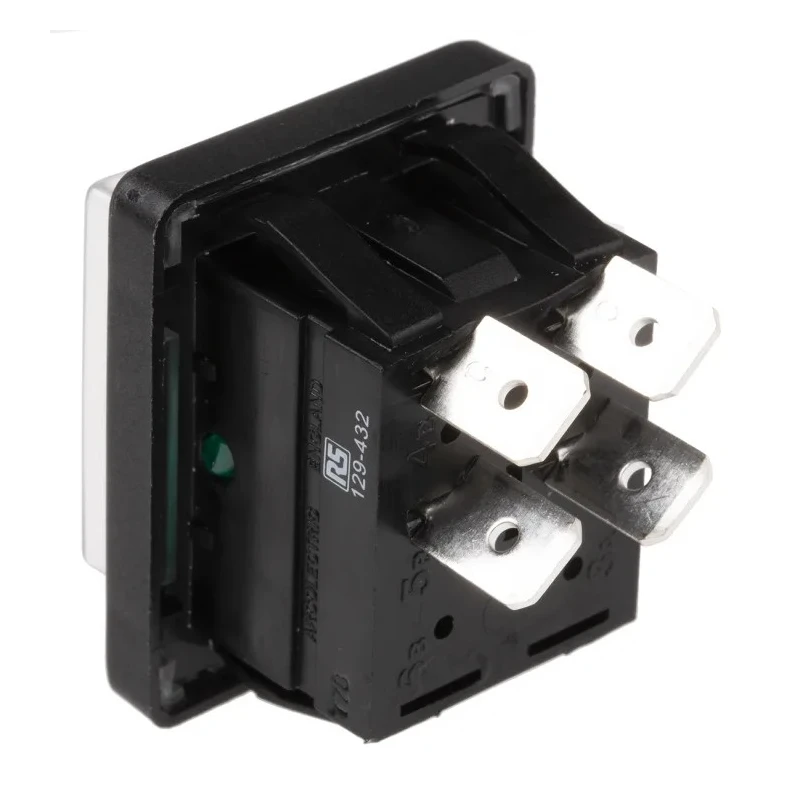Arcolectric (Bulgin) Ltd Illuminated DPST On-Off Rocker Switch Panel 16A 250V AC C1353ALGNC