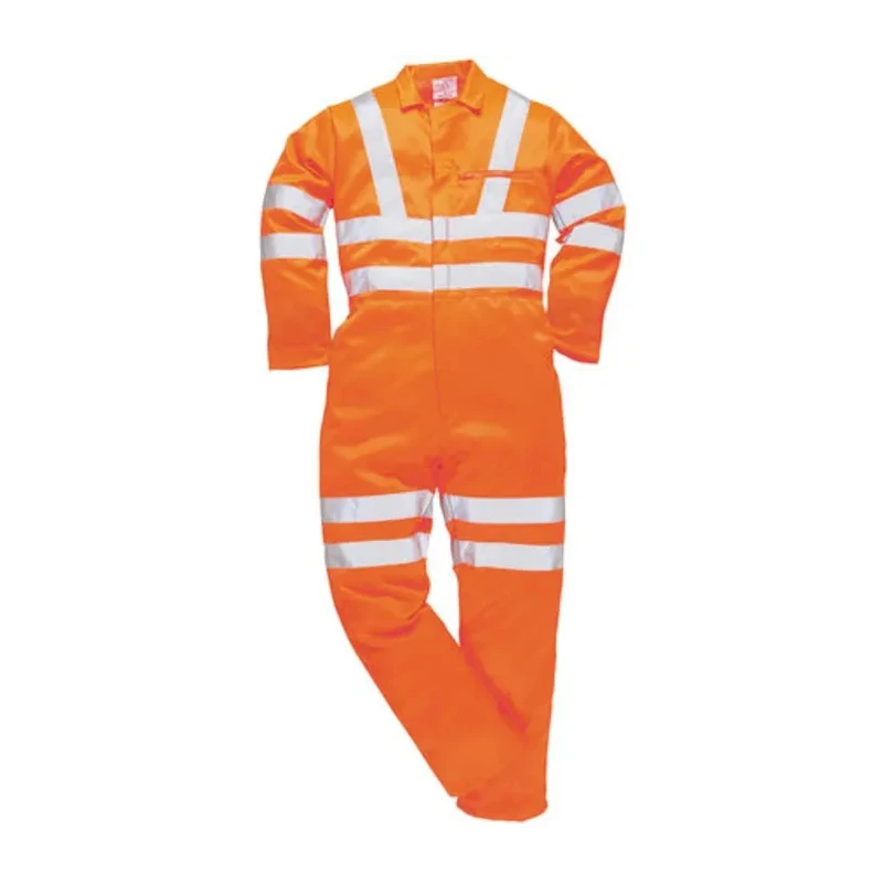 Portwest Orange Heavyweight Reusable Hi Vis Coveralls with Zipper Closure Size L 124-8216