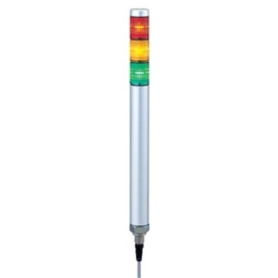 Patlite MP Series Signal Tower No Sounder Component, 3 Lights, LED, 24V AC/DC, Direct Mount MP-302C-RYG