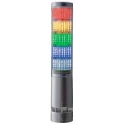 Patlite LA6 Series Clear Signal Tower Buzzer with 5 Lights, RGB LED, 24V DC Direct Mount LA6-5DTNUB-RYGBC