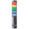 Patlite LA6 Series Clear Signal Tower Buzzer with 5 Lights, RGB LED, 24V DC Direct Mount LA6-5DTNUB-RYGBC
