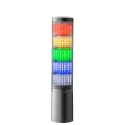 Patlite LA6 Series Clear Signal Tower 11 Alarm Tone Sounder, Alarm, 5 Lights RGB LED 24V DC Direct Mount LA6-5DTNUN-RYGBC