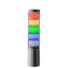 Patlite LA6 Series Clear Signal Tower 11 Alarm Tone Sounder, Alarm, 5 Lights RGB LED 24V DC Direct Mount LA6-5DTNUN-RYGBC