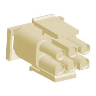 TE Connectivity Universal MATE-N-LOK Male Connector Housing 6.35 mm Pitch 6 Way 2 Row Straight 1-1644055-2