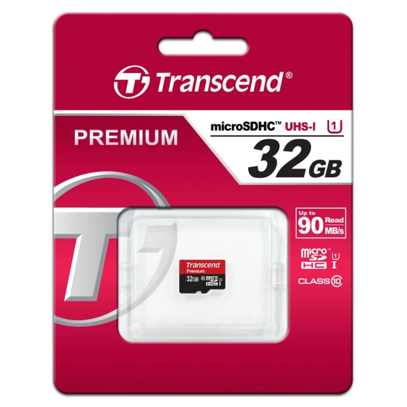 Transcend 32 GB MicroSDHC microSD Memory Card Class 10 UHS‑I U1 400x TS32GUSDU1