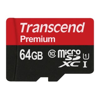 Transcend 64 GB MicroSDXC Memory Card UHS I U1 Class 10 TS64GUSDU1