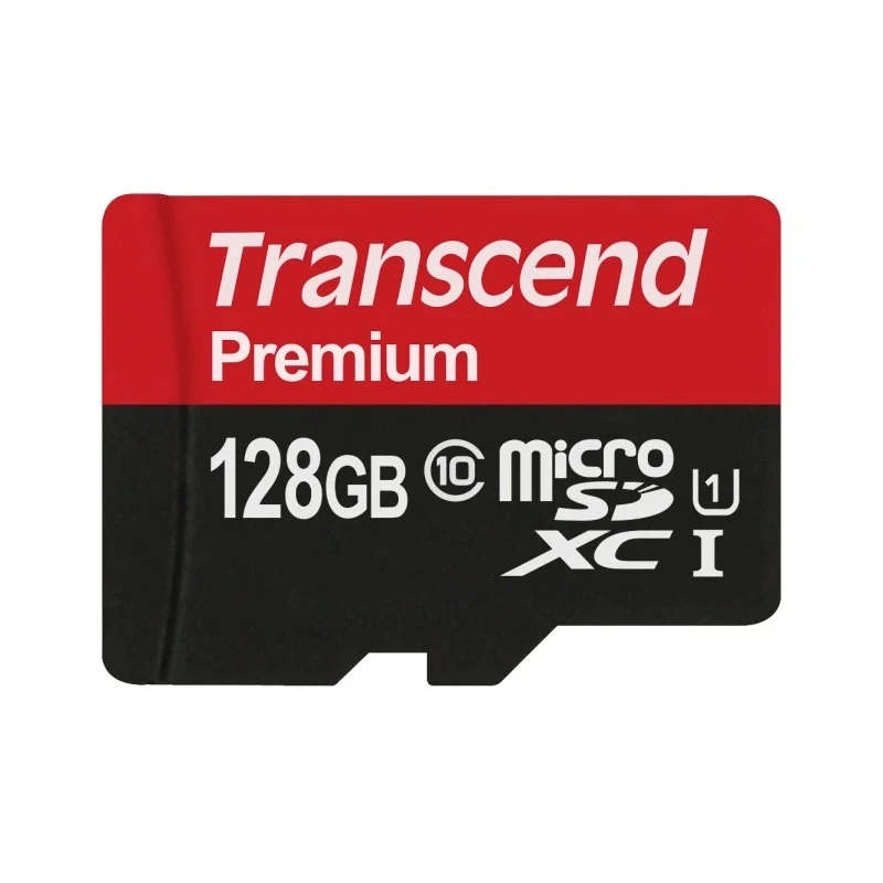 Transcend 128 GB MicroSDXC Memory Card, UHS 1 U1, Class 10, 400x Speed, Adapter Included TS128GUSDU1