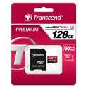 Transcend 128 GB MicroSDXC Memory Card, UHS 1 U1, Class 10, 400x Speed, Adapter Included TS128GUSDU1