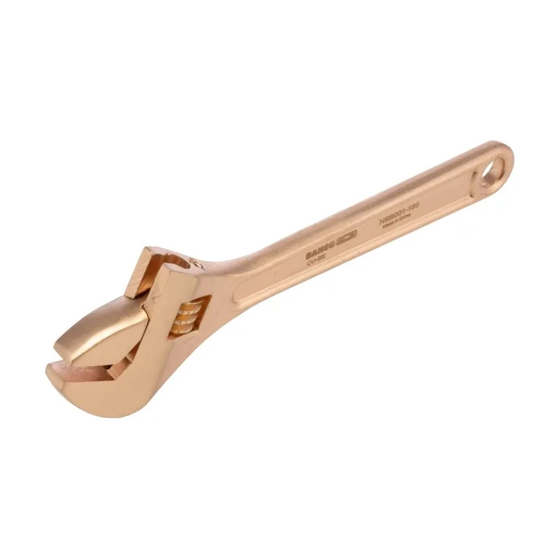 Bahco Adjustable Wrench 18 mm Jaw Capacity, 150mm Overall Length, Metal Handle, Non-Sparking NSB001-150
