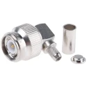 Telegartner TNC Series Coaxial Connector Cable Male TNC, 50 Ω, Right Angle Body Crimp J01010A0005