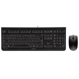 Cherry Wired Standard Keyboard & Mouse Set AZERTY Layout USB Connection Black JD-0800FR-2