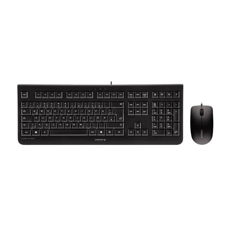 Cherry Wired Standard Keyboard & Mouse Set AZERTY Layout USB Connection Black JD-0800FR-2