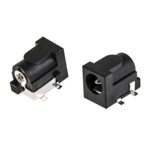 RS PRO Straight DC Power Socket Female PCB Mount 2A 12V 8.9mm Length Nickel Tin 125-1075