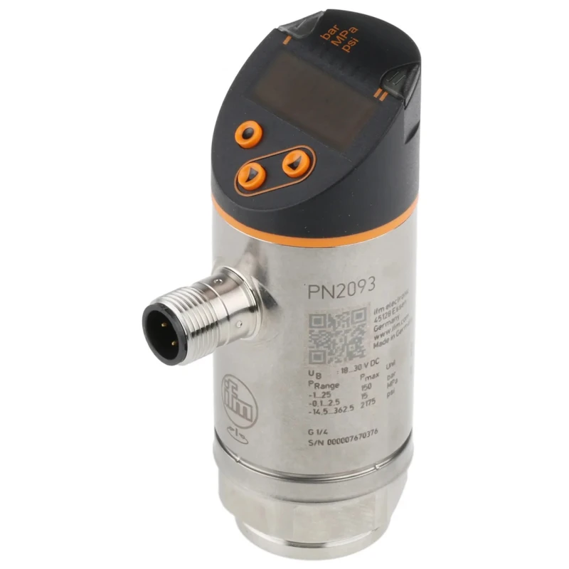 ifm electronic PN Series Pressure Sensor, PNP NO/NC, Analogue Output, -1 bar to 25 bar, Relative Reading PN2093