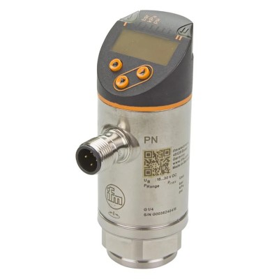 ifm electronic PN Series Pressure Sensor, Analogue, PNP NO/NC Output, 0 to 100 bar, Relative Reading, 18-30V DC, IP67 PN2092
