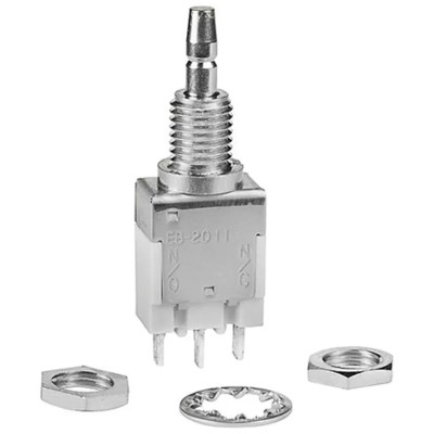 NKK Switches EB Series Momentary Push Button Switch Panel Mount 6.35 mm Cutout SPDT 125 V AC EB2011