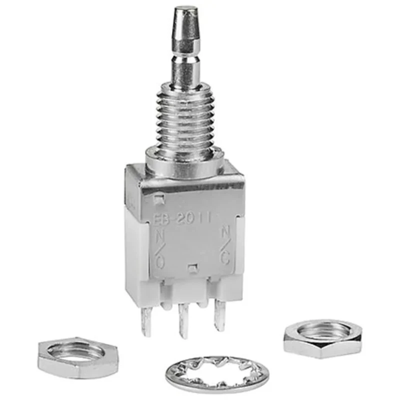 NKK Switches EB Series Momentary Push Button Switch Panel Mount 6.35 mm Cutout SPDT 125 V AC EB2011