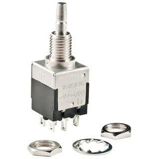 NKK Switches EB Series Momentary Panel Mount Push Button Switch DPDT 6.35 mm Cutout 125 V AC EB2061