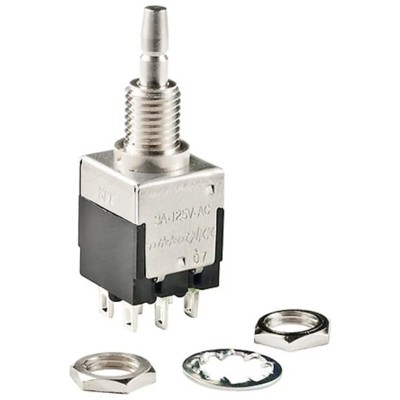 NKK Switches EB Series Momentary Panel Mount Push Button Switch DPDT 6.35 mm Cutout 125 V AC EB2061