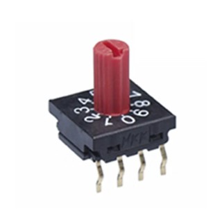 NKK Switches Rotary Coded DIP Switch With Knob Plastic Shaft Screwdriver Metal Shaft Dial Through Hole FR01KR10P-S