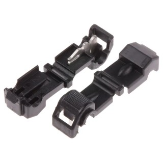 RS PRO Black Insulated Tap Splice Connector Tin Plated 24 AWG 37mm Length 125-1943