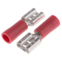RS PRO Red Insulated Female Spade Connector Crimp 6.35 x 0.8 mm Tab Size 22 AWG to 16 AWG 125-1946