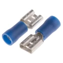 RS PRO Blue Insulated Female Spade Connector Crimp 6.35 x 0.8 mm Tab Size 16 AWG to 14 AWG 125-1947