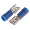 RS PRO Blue Insulated Female Spade Connector Crimp 6.35 x 0.8 mm Tab Size 16 AWG to 14 AWG 125-1947