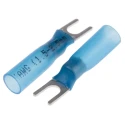 RS PRO Insulated Fork Terminal 16 AWG to 14 AWG M3.7 Stud Size High Density Polyethylene Blue 125-1972