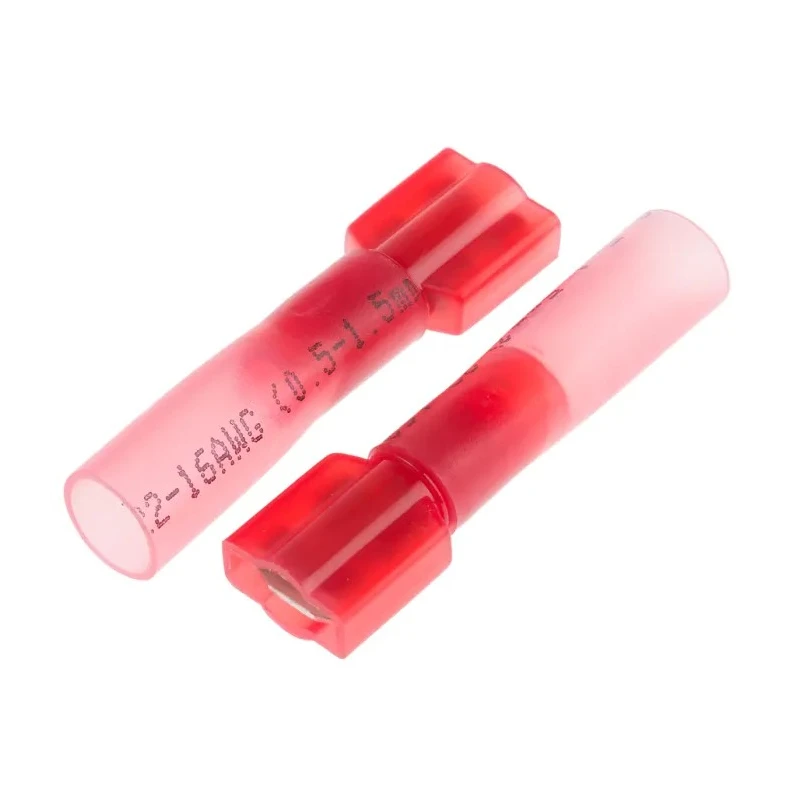 RS PRO Red Insulated Female Spade Connector Crimp 6.35 x 0.8 mm Tab Size 22 AWG to 16 AWG 125-1974