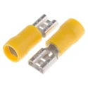 RS PRO Yellow Insulated Female Spade Connector Crimp 6.35 x 0.8 mm Tab Size 12 AWG to 10 AWG 125-1948