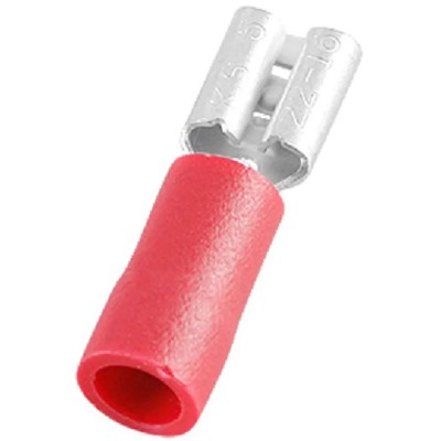 RS PRO Red Insulated Female Spade Connector, Crimp Termination, 4.75 x 0.5 mm Tab Size, 22 AWG to 16 AWG 125-1945