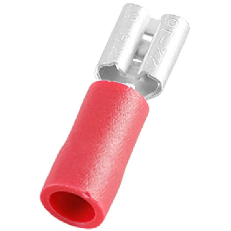 RS PRO Red Insulated Female Spade Connector, Crimp Termination, 4.75 x 0.5 mm Tab Size, 22 AWG to 16 AWG 125-1945