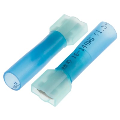 RS PRO Blue Insulated Female Spade Connector Crimp 6.35 x 0.8 mm Tab Size 16 AWG to 14 AWG 125-1975