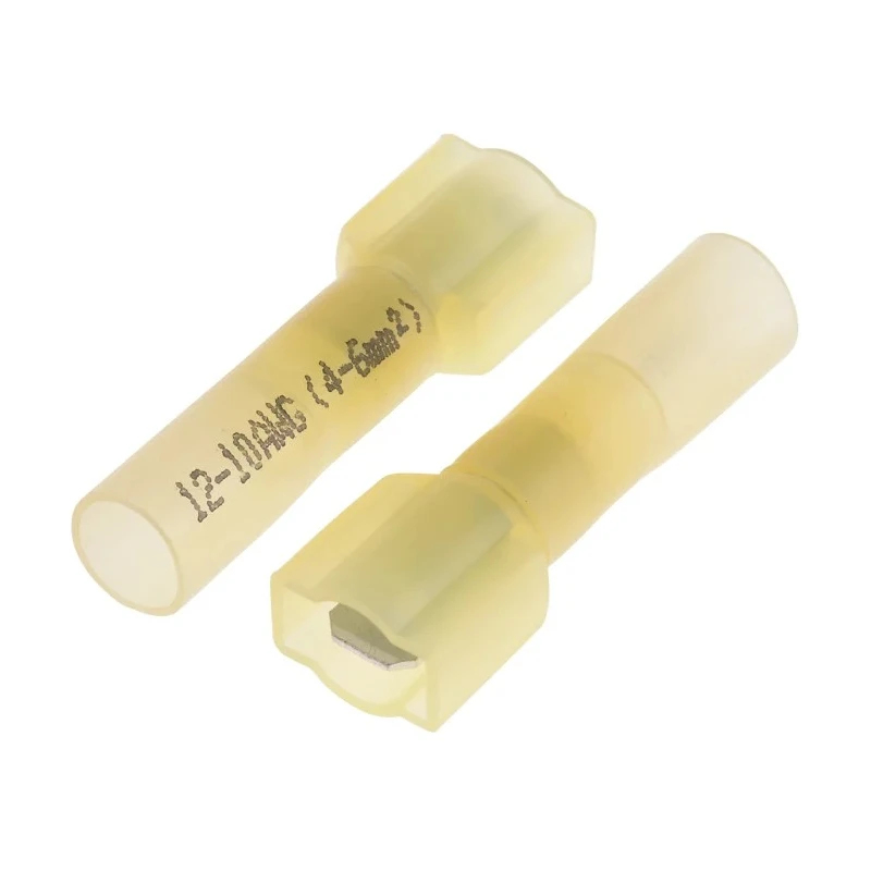 RS PRO Yellow Insulated Male Spade Connector Crimp Type 6.35 x 0.8 mm Tab Size 12 AWG to 10 AWG 125-1979