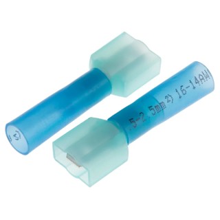 RS PRO Blue Insulated Male Spade Connector Crimp 6.35 x 0.8 mm Tab Size 16 AWG to 14 AWG 125-1978