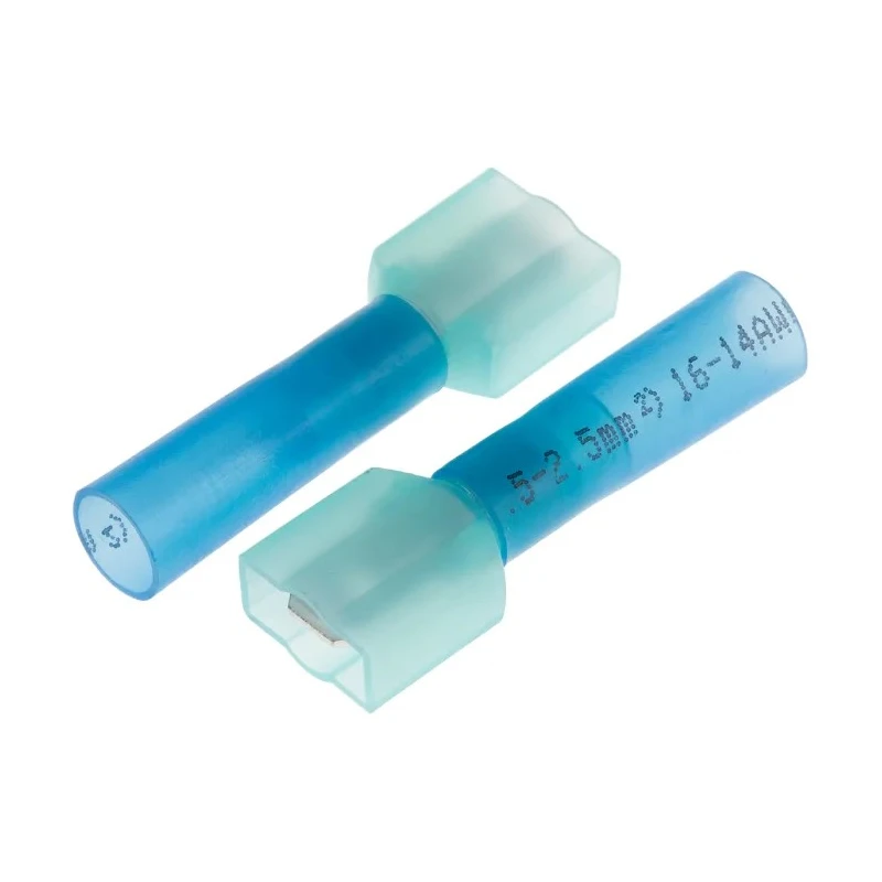 RS PRO Blue Insulated Male Spade Connector Crimp 6.35 x 0.8 mm Tab Size 16 AWG to 14 AWG 125-1978