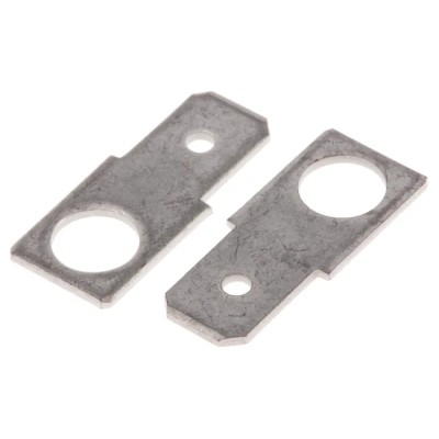 RS Pro Silver Uninsulated Male Spade Connector, Stud Termination, 6.35 x 0.8 mm Tab Size 125-2005