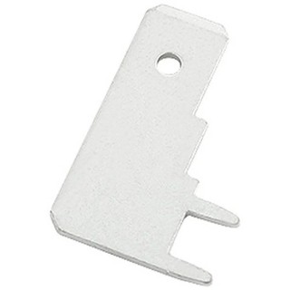 RS PRO Silver Uninsulated Male Spade Connector, Solder Termination, 6.35 x 0.8 mm Tab Size 125-2007