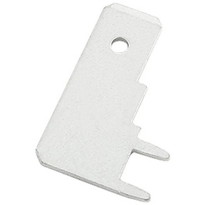 RS PRO Silver Uninsulated Male Spade Connector, Solder Termination, 6.35 x 0.8 mm Tab Size 125-2007